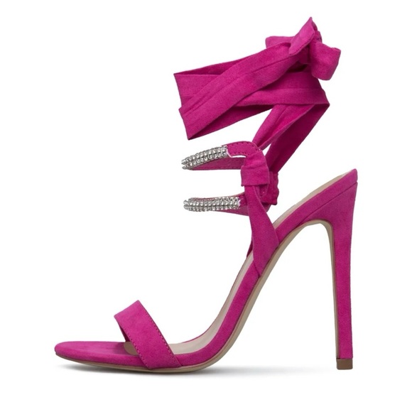 Shoedazzle Pink Slingback Sandals Heels Rhinestone  (NWOT) / Size: 8.5 - Picture 2 of 8